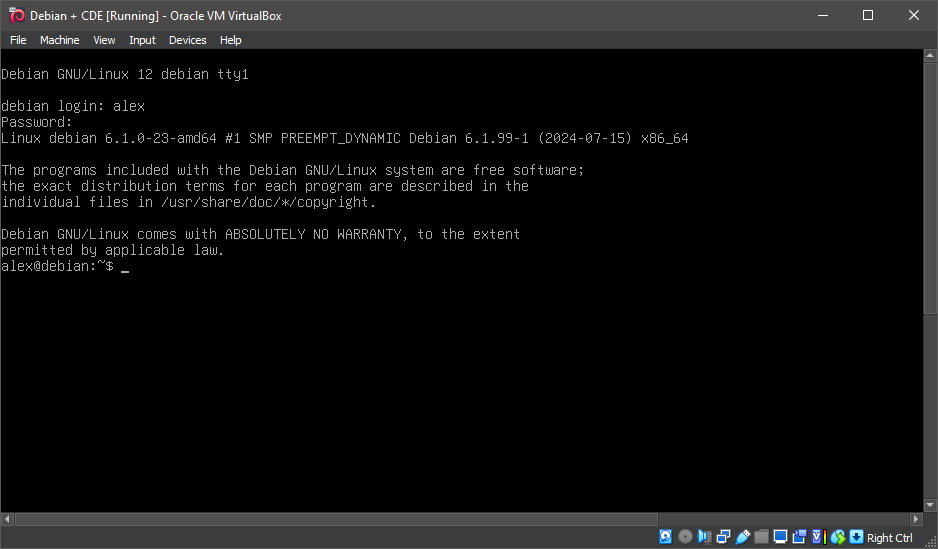Boot the system -- Logged In